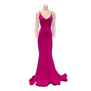 Issue Ruched Open Back Sleeveless Gown Fuchsia Pink Size Small NWT